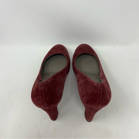 Eileen Fisher Burgundy Suede Pump Heel Size US 10 - Picture 4 of 11